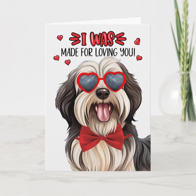 Cartes Pour Fêtes Annuelles Chien Tibétain Terrier fait pour vous aimer Valent (Devant)