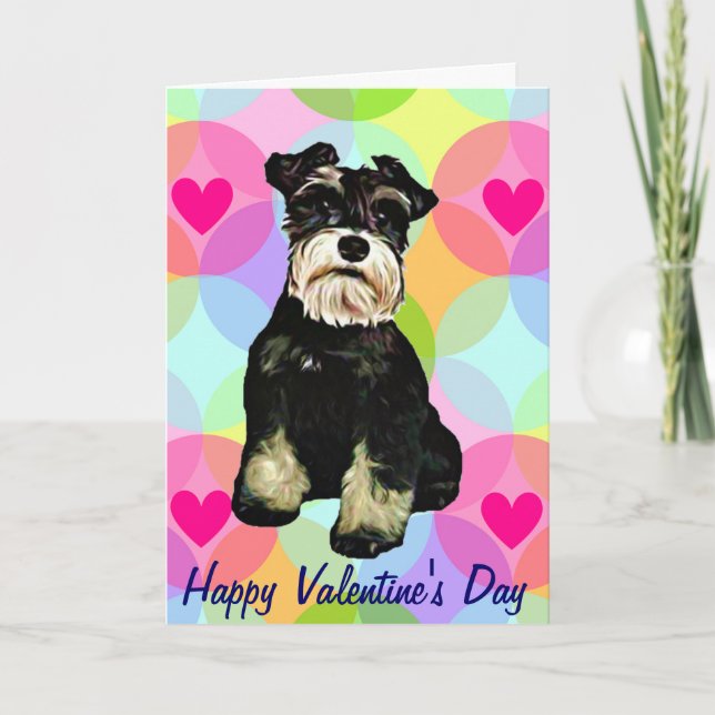 Cartes Pour Fêtes Annuelles Chien Valentine Schnauzer (Devant)
