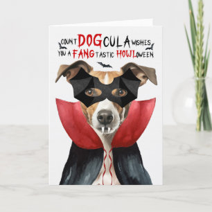 Cartes Pour Fêtes Annuelles Chien Whippet Drôle compte DOGcula Halloween