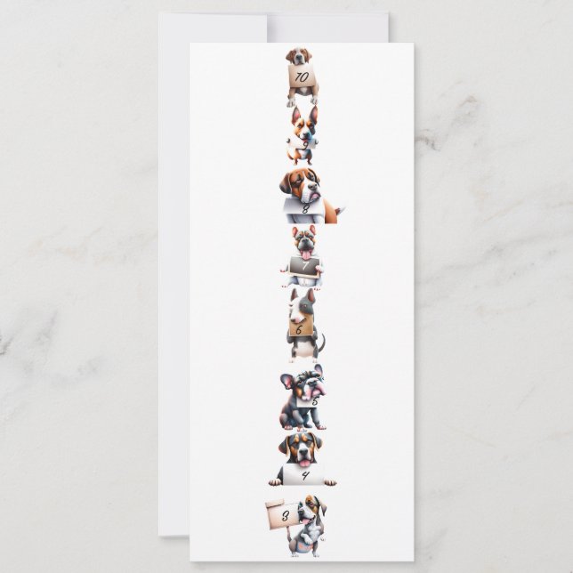 Cartes Pour Fêtes Annuelles Chiens amusants sur mesure avec des signes Compte  (Devant)
