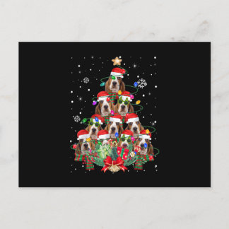 Cartes Pour Fêtes Annuelles Chiens Basset Hound Arbre de Noël Pyjama Cadeaux d