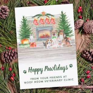 Cartes Pour Fêtes Annuelles Chiens Chats Chiens Chiens Chatons Animaux de Noël