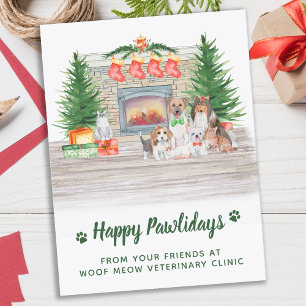 Cartes Pour Fêtes Annuelles Chiens Chats Chiens Chiens Chatons Animaux de Noël