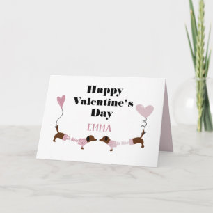 Cartes Pour Fêtes Annuelles Chiens de danse de baiser mignons Valentines perso