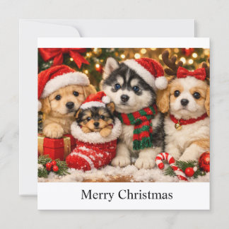 Cartes Pour Fêtes Annuelles Chiens de Noël