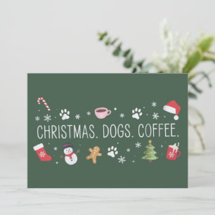 Cartes Pour Fêtes Annuelles Chiens de Noël Café Maman Confort Hiver Amoureux d
