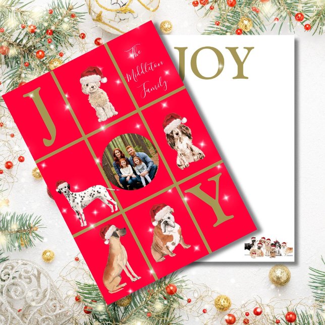 Cartes Pour Fêtes Annuelles Chiens de Noël Fun Photo Red Holiday Card (Créateur téléchargé)