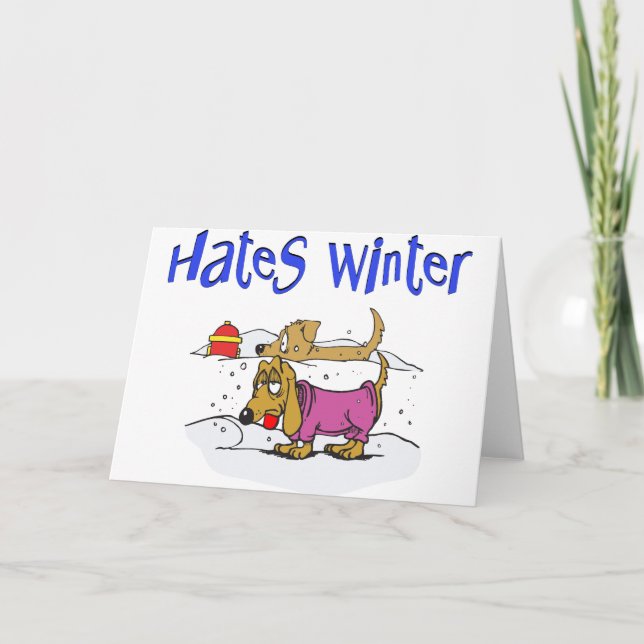 Cartes Pour Fêtes Annuelles Chiens d'hiver (Devant)
