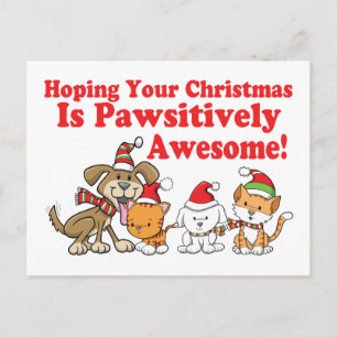 Cartes Pour Fêtes Annuelles Chiens et chats Noël à la mode