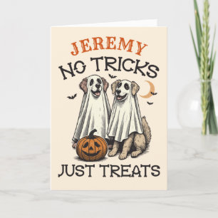 Cartes Pour Fêtes Annuelles Chiens fantômes vintage Trick or Treat Funny Hallo