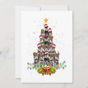 Cartes Pour Fêtes Annuelles Chiens Schnauzer Arbre Chandail de Noël Jeu de Noë