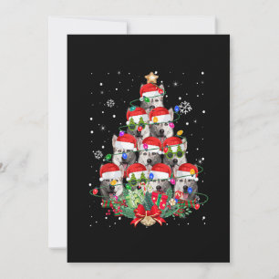 Cartes Pour Fêtes Annuelles Chiens sibériens Husky Arbre Pyjama de Noël Chien 