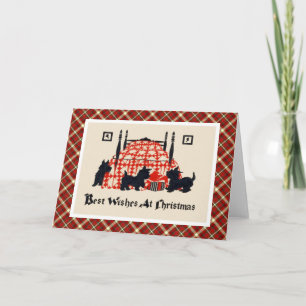 Cartes Pour Fêtes Annuelles Chiens vintages de Terrier de Noël