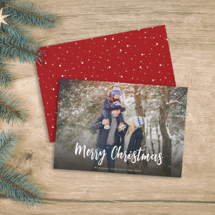 Cartes Pour Fêtes Annuelles Chiffres rouges minimaux de Noël Simple Festif 1 p