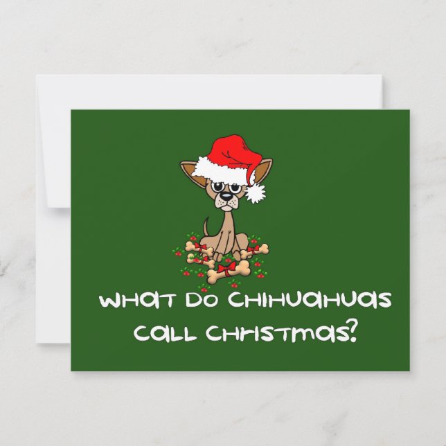 Cartes Pour Fêtes Annuelles Chihuahua Chien Noël (Devant)