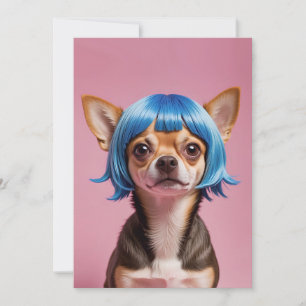 Cartes Pour Fêtes Annuelles Chihuahua wig