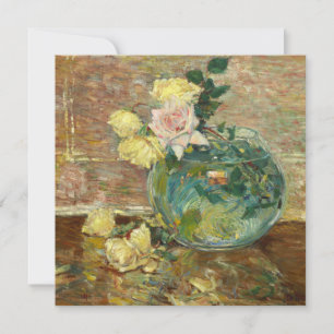 Cartes Pour Fêtes Annuelles Childe Hassam - Roses dans un vase