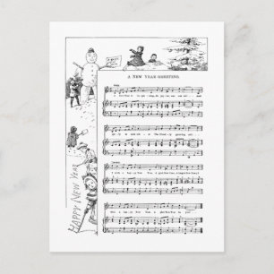 Cartes Pour Fêtes Annuelles Children Playing in the Snow New Year