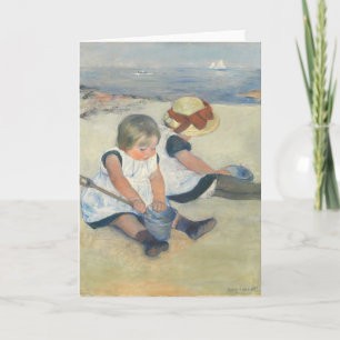 Cartes Pour Fêtes Annuelles Children Playing on the Beach