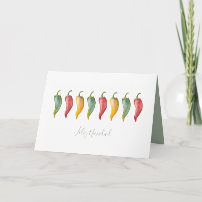 Cartes Pour Fêtes Annuelles Chili Peppers Feliz Navidad Christmas (Devant)