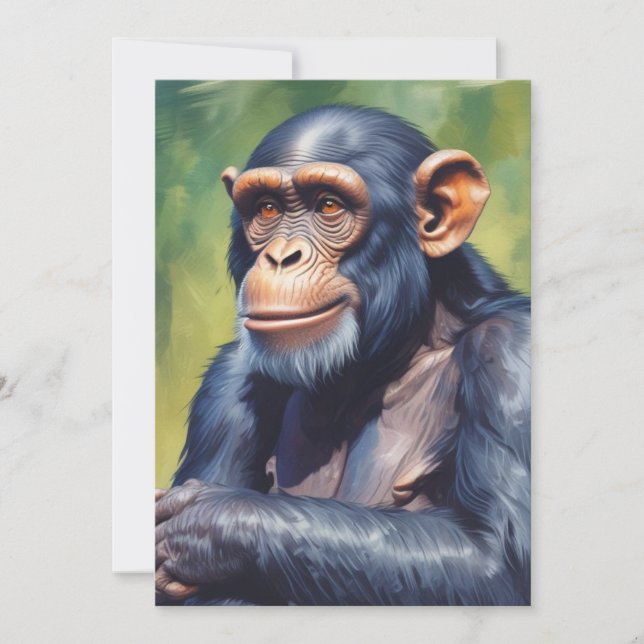 Cartes Pour Fêtes Annuelles Chimpanzé fou mignon (Devant)