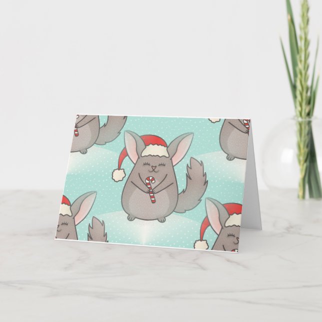 Cartes Pour Fêtes Annuelles chinchillas de noël (Devant)