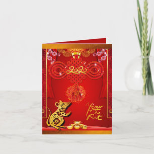 Cartes Pour Fêtes Annuelles Chinese Red Knot Rat