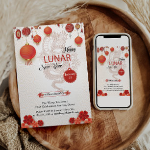 Cartes Pour Fêtes Annuelles Chinois Blanc Or Bonne Année Lunaire Du Nouvel An 