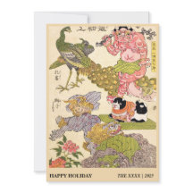 Chinoiserie Oni Paon Chat & Imprimé Pivoine