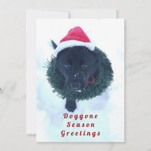 Cartes Pour Fêtes Annuelles Chiot allemand noir dans une couronne, ZKA