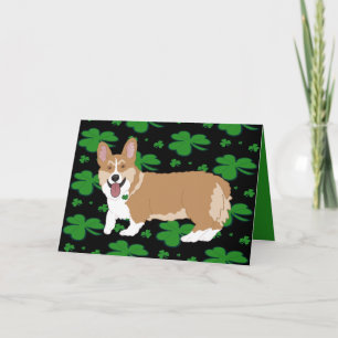 Cartes Pour Fêtes Annuelles Chiot Corgi de la Saint-Patrick