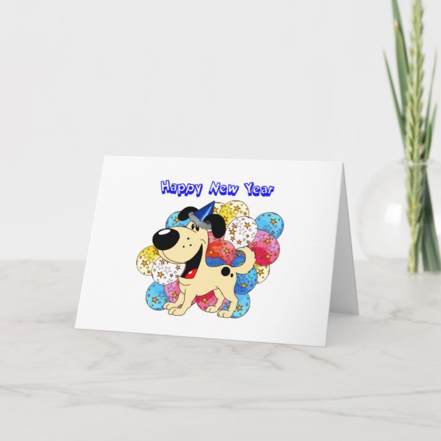 Cartes Pour Fêtes Annuelles Chiot de bonne année ! (Devant)