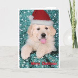 Cartes Pour Fêtes Annuelles Chiot de Noël de golden retriever