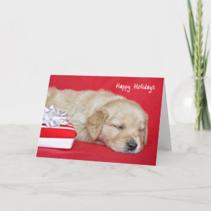 Cartes Pour Fêtes Annuelles Chiot de Noël Golden Retriever