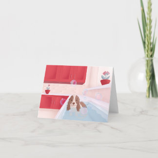Cartes Pour Fêtes Annuelles Chiot mignon dans le bain