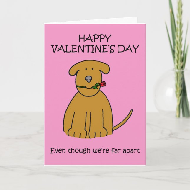 Cartes Pour Fêtes Annuelles Chiot Valentine longue distance (Devant)