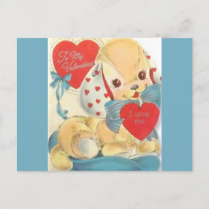 Cartes Pour Fêtes Annuelles Chiot Valentine Vintage le plus doux