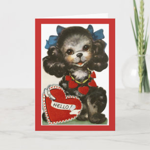 Cartes Pour Fêtes Annuelles Chiot vintage Valentine