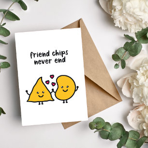 Cartes Pour Fêtes Annuelles Chips d'amis jamais fin