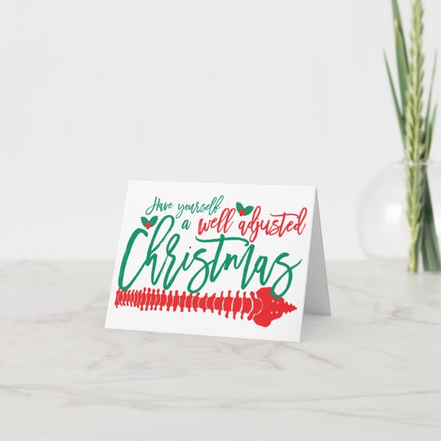 Cartes Pour Fêtes Annuelles Chiropratique de Noël bien ajusté (Devant)