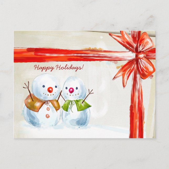 Cartes Pour Fêtes Annuelles Chirstmas Snowmen (Devant)