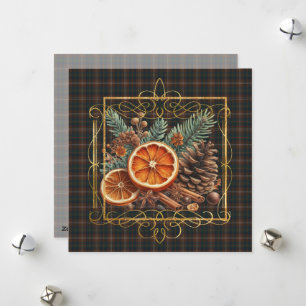 Cartes Pour Fêtes Annuelles Chisholm Hunting Moderne Tartan de Noël