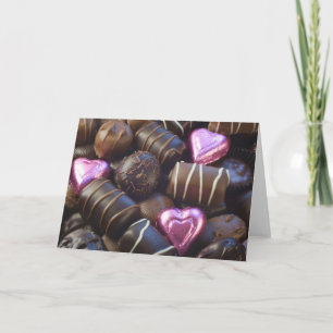 Cartes Pour Fêtes Annuelles chocolat avec feuille rose