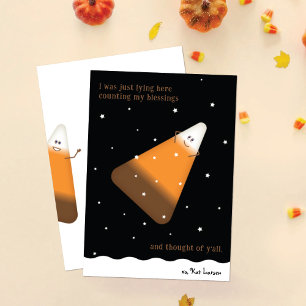 Cartes Pour Fêtes Annuelles Chocolat Bonbons Corn Happy Fall Holiday Card