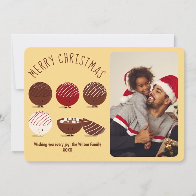Cartes Pour Fêtes Annuelles Chocolat chaud Bombe amusant Photo Noël (Devant)