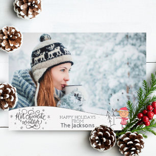 Cartes Pour Fêtes Annuelles Chocolat chaud hiver avec photo Noël