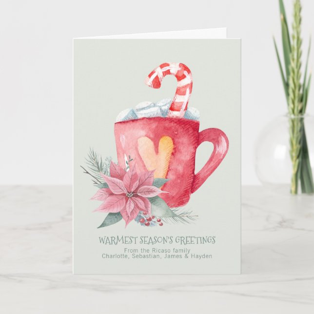 Cartes Pour Fêtes Annuelles Chocolat chaud Joyeuses Fêtes personnalisé (Devant)