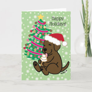 Cartes Pour Fêtes Annuelles Chocolat de Noël Lique de crème glacée Labrador
