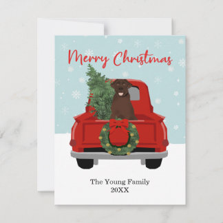 Cartes Pour Fêtes Annuelles Chocolat Lab Vintage Camion de Noël