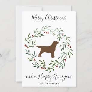Cartes Pour Fêtes Annuelles Chocolat Labrador Elegant Chien Joyeux Noël